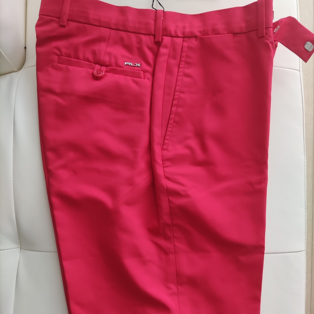 RLX Ralph Lauren Red Flat Front Men Shorts NWOT